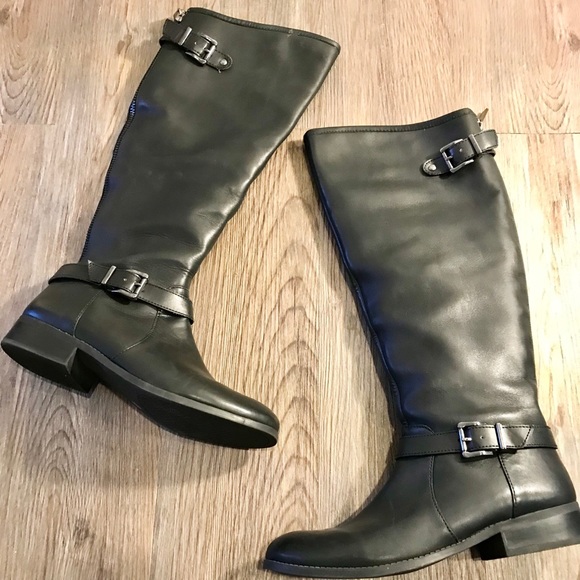 Jessica Simpson Shoes - JESSICA SIMPSON BLACK LEATHER EQUESTRIAN BOOTS 9.5